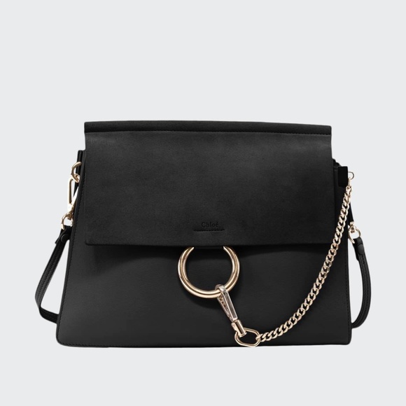 100% Authentic Chloe Faye Suede-Flap Shoulder Bag - Picture 2 of 12